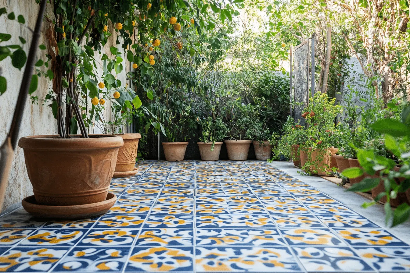 Carreaux de ciment en extérieur : habiller vos murs de terrasse ou de jardin avec élégance