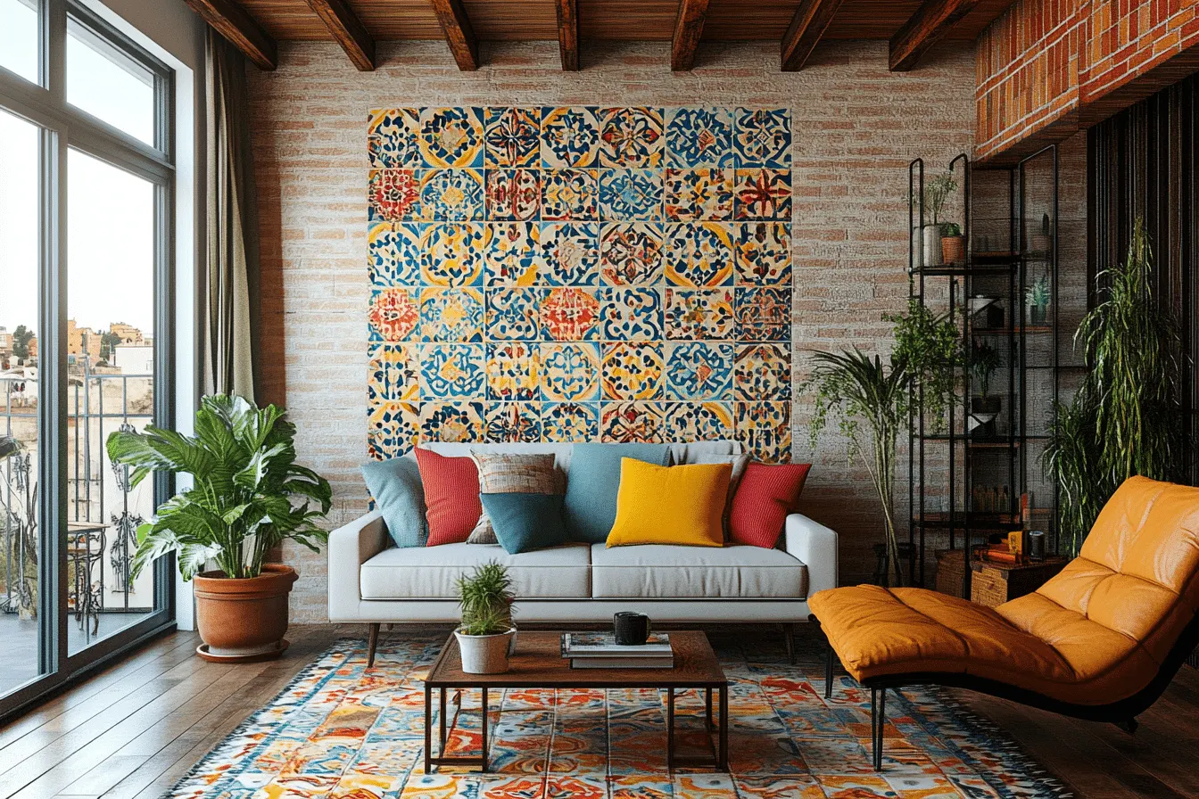 Comment créer un mur d’accent avec des carreaux de ciment dans votre salon